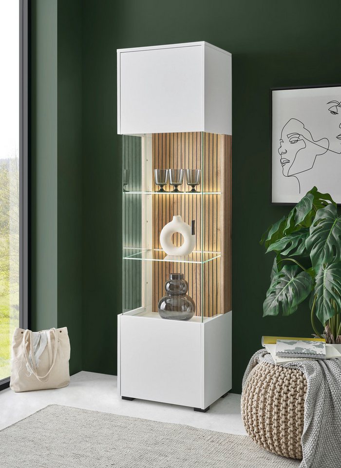 INOSIGN Vitrine Hudson in moderner Trendfarbe, Griffe aus Metall (Schwarz), Höhe 180 cm von INOSIGN