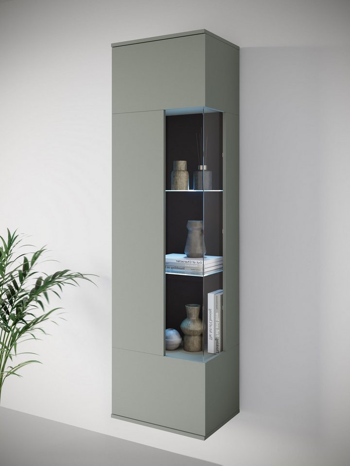 INOSIGN Vitrine Kenia, stehend und hängend, Türanschlag wechselbar (1-St) Vitrineschrank mit Glastüren 160 cm Höhe von INOSIGN