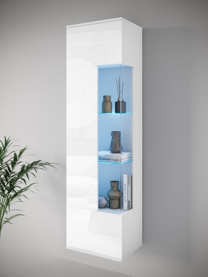INOSIGN Vitrine Kenia, stehend und hängend, Türanschlag wechselbar (1-St) Vitrineschrank mit Glastüren 160 cm Höhe von INOSIGN
