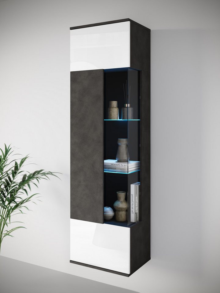 INOSIGN Vitrine Kenia, stehend und hängend, Türanschlag wechselbar (1-St) Vitrineschrank mit Glastüren 160 cm Höhe von INOSIGN