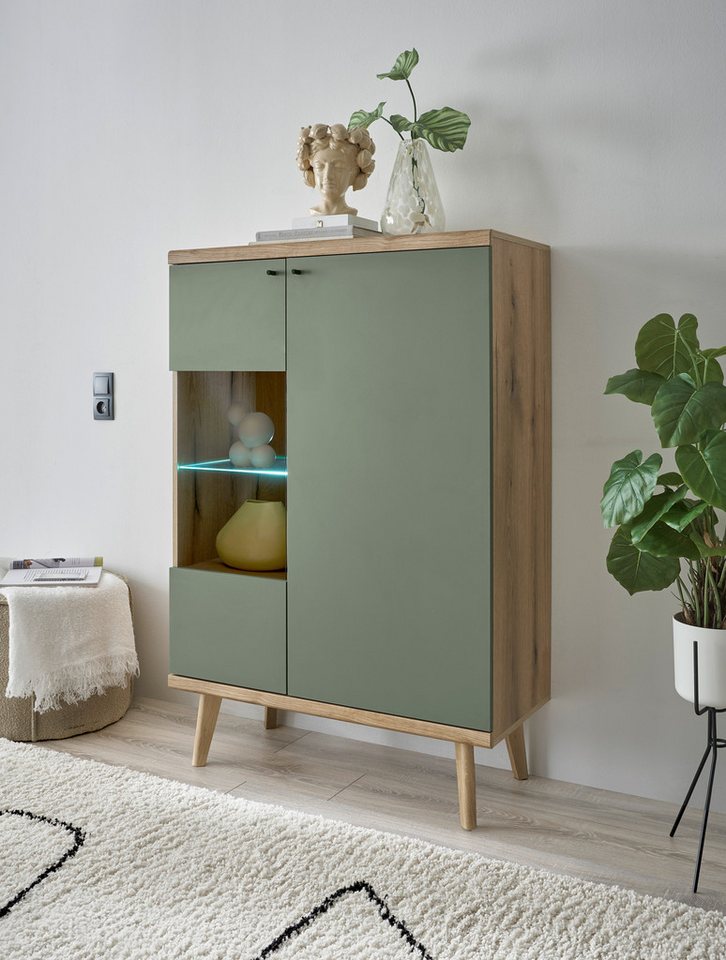 INOSIGN Vitrine MAVAS in moderner Trendfarbe, Giffe aus Metall (Schwarz), Höhe 134 cm von INOSIGN