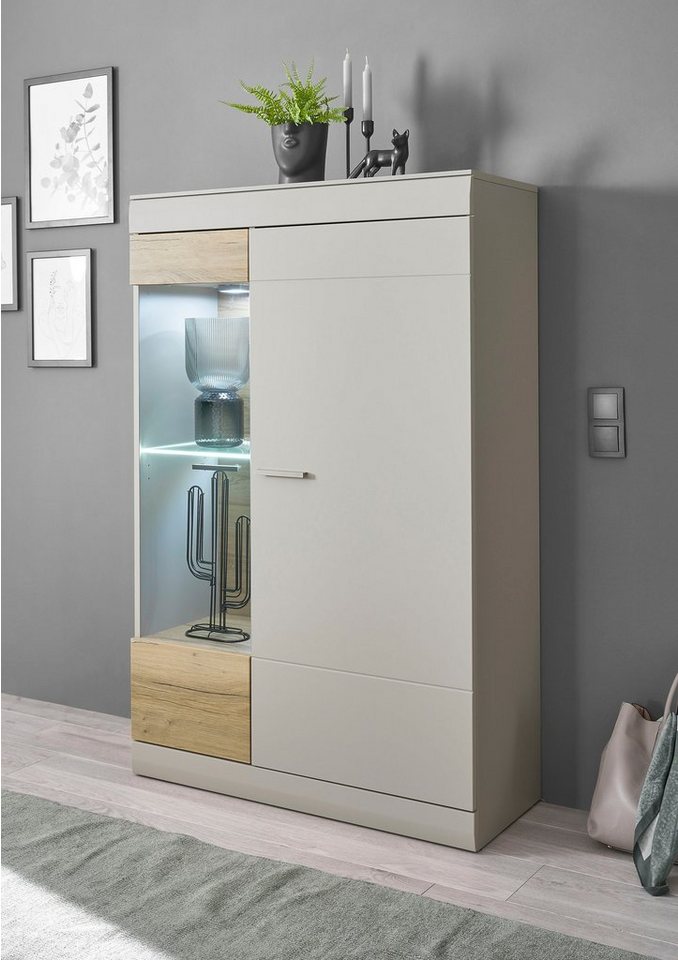 INOSIGN Vitrine SCARA mit Applikation Zinneiche Dekor, Breite 90 cm, mit Softclose-Funktion von INOSIGN