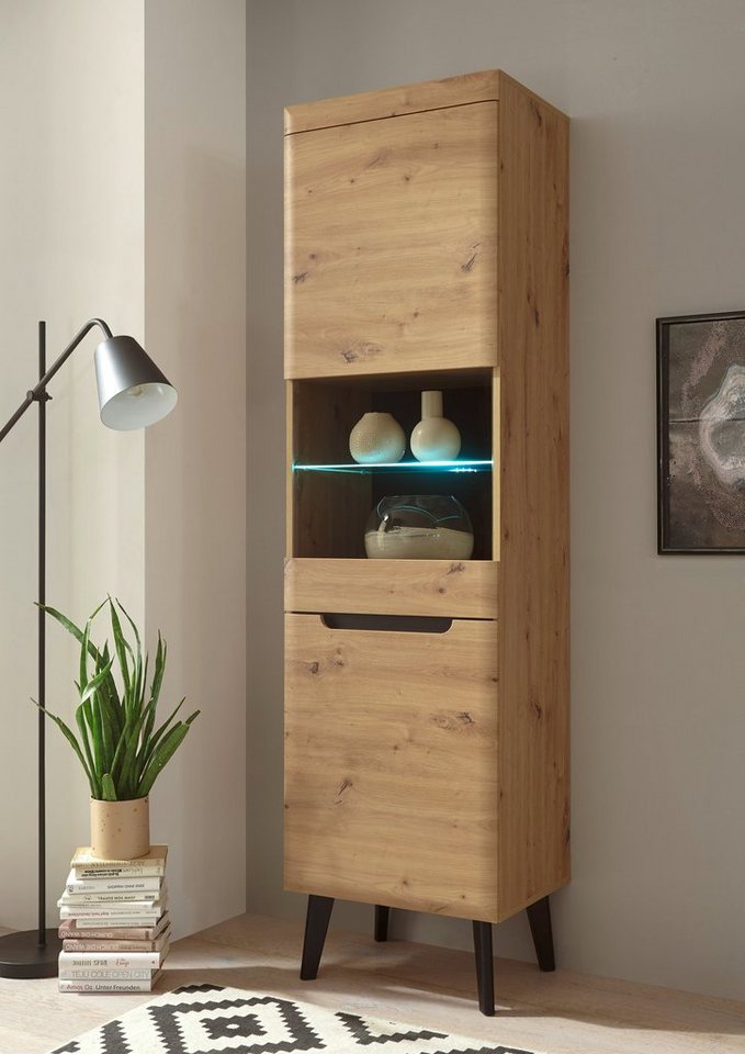 INOSIGN Vitrine Torge, Hochschrank, Glasvitrine, Standvitrine, Vitrinenschrank (1-St) in drei verschiedenen Farben verfügbar, Glastür & -boden, 53 cm breit von INOSIGN