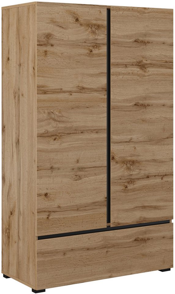 Home affaire Wäscheschrank Cross, moderner griffloser Kleiderschrank Mehrzweckschrank, Drehtürenschrank mit 1 Schublade, 3 Farben verfügbar von Home affaire