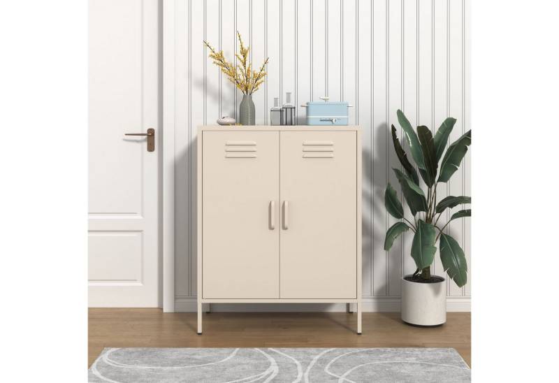 INOSIGN Wäscheschrank Siena Metallschrank Stahlschrank Mehrzweckschrank Beistellschrank (Breite 80cm, idealer Wäscheschrank im Loft Design) von INOSIGN