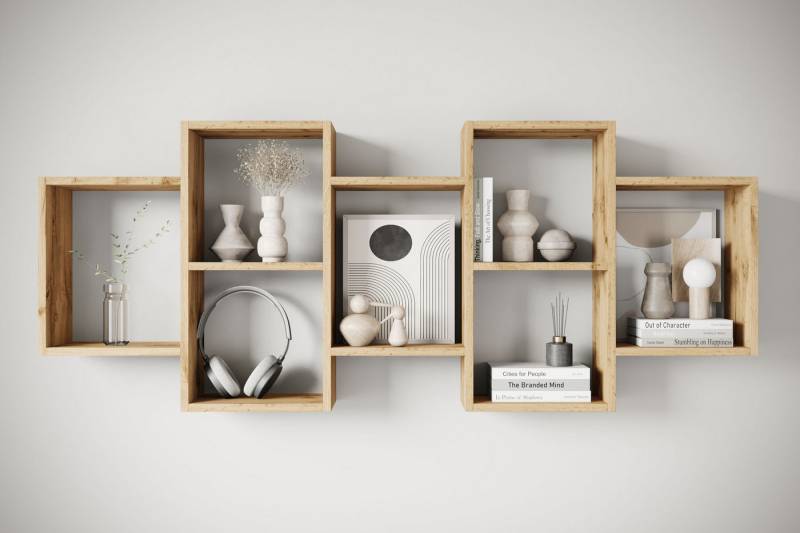 INOSIGN Wandboard Wandregal Trio, 1-tlg., Stell- oder Hängeregal, 10 offene Fächer, flexibel montierbar von INOSIGN