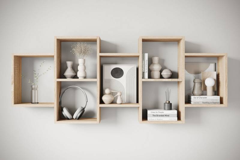INOSIGN Wandboard Wandregal Trio, 1-tlg., Stell- oder Hängeregal, 10 offene Fächer, flexibel montierbar von INOSIGN