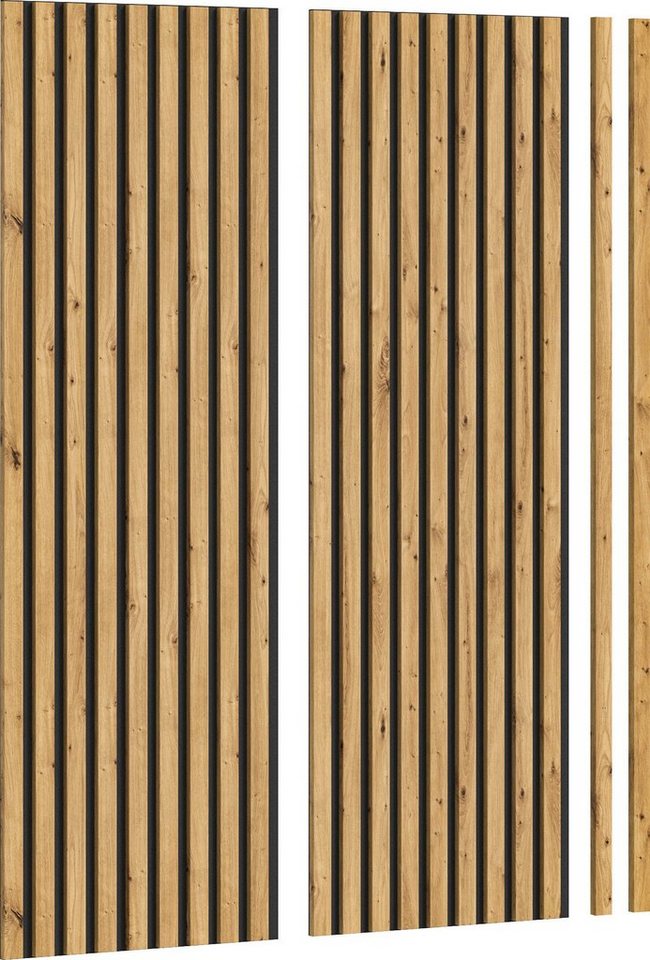 INOSIGN Wandpaneel Silencio, 2er Set, je 40 x 120 cm, inkl. 2 Abschlussleisten, BxL: 40x120 cm, (2-tlg) Akustikpaneel, Paneel, Lamellenwand von INOSIGN
