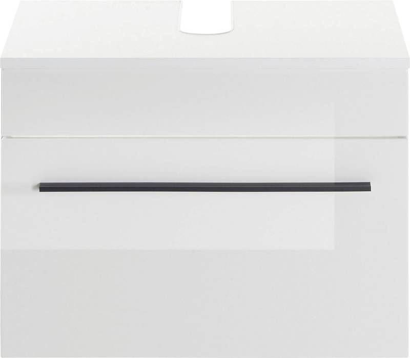 INOSIGN Waschbeckenunterschrank Cantara, Badschrank in Hochglanz Weiß, Waschtisch mit schwarzem Griff, ausreichend Stauraum von INOSIGN