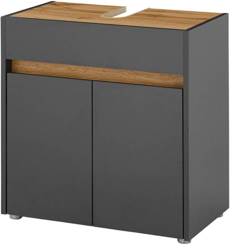 INOSIGN Waschbeckenunterschrank CITY/GIRON, Waschtisch mit Griffmulde, Badschrank in zeitlosem Design in den Farben Weiß und Anthrazit verfügbar, viel Stauraum von INOSIGN