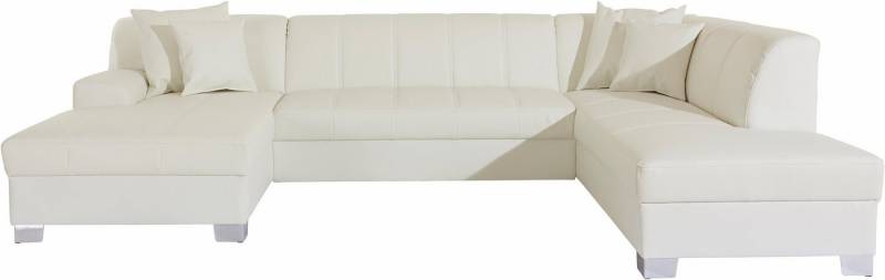 INOSIGN Wohnlandschaft Turah moderne Steppung, incl. Zierkissen, auch in Leder, wahlweise mit Bettfunktion, B/T/H: 297/82/75 cm, U-Form von INOSIGN