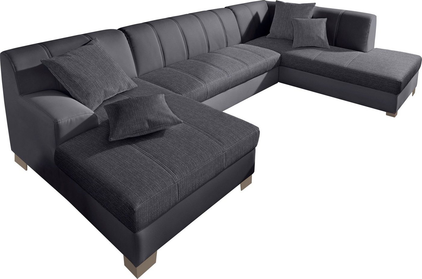 INOSIGN Wohnlandschaft Turah moderne Steppung, incl. Zierkissen, auch in Leder, wahlweise mit Bettfunktion, Schlafsofa, B/T/H: 297/82/75 cm, U-Form von INOSIGN