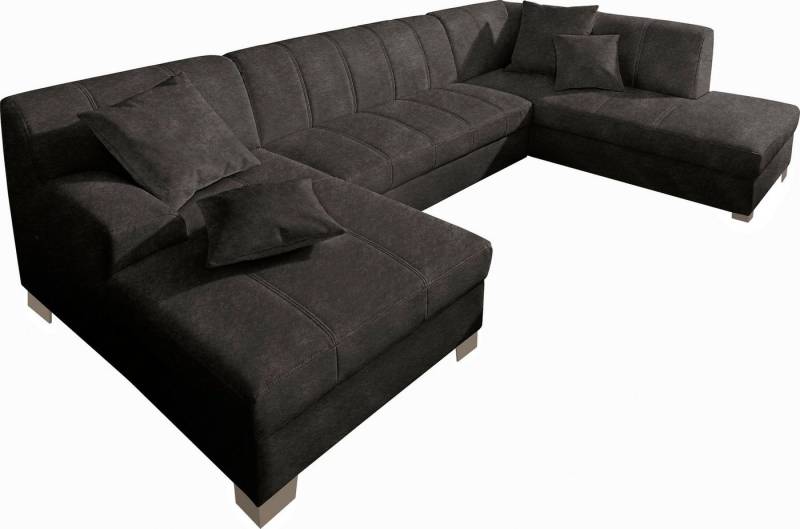 INOSIGN Wohnlandschaft Turah moderne Steppung, incl. Zierkissen, auch in Leder, wahlweise mit Bettfunktion, B/T/H: 297/82/75 cm, U-Form von INOSIGN