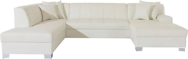INOSIGN Wohnlandschaft Turah moderne Steppung, incl. Zierkissen, auch in Leder, wahlweise mit Bettfunktion, B/T/H: 297/82/75 cm, U-Form von INOSIGN
