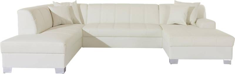 INOSIGN Wohnlandschaft Turah moderne Steppung, incl. Zierkissen, auch in Leder, wahlweise mit Bettfunktion, Schlafsofa, B/T/H: 297/82/75 cm, U-Form von INOSIGN