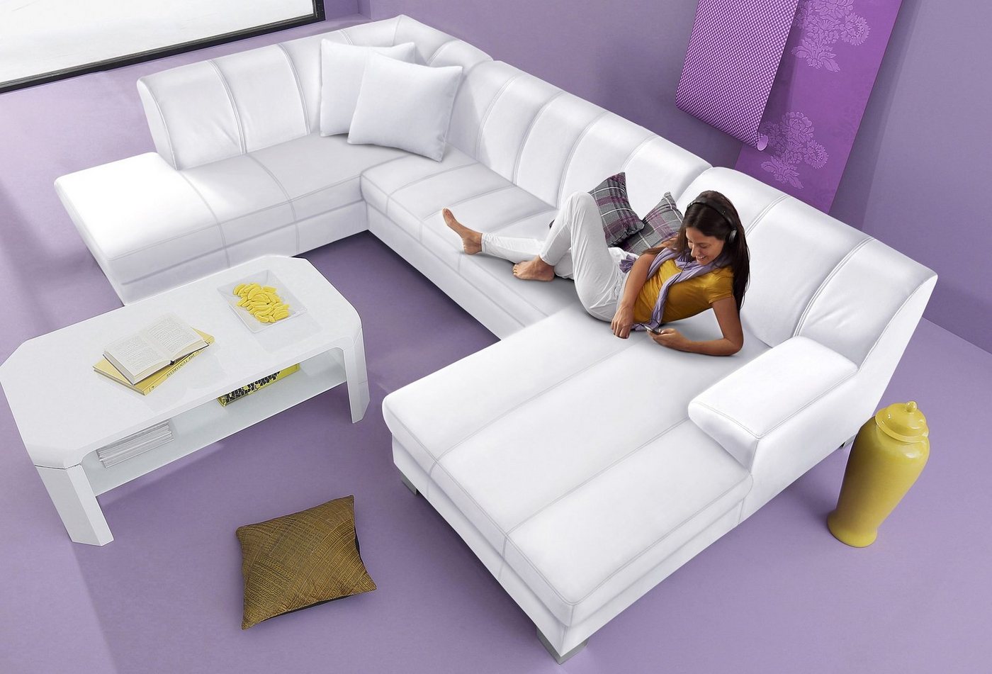 INOSIGN Wohnlandschaft Anzio, modern und gemütlich, niedrige Armlehne, U-Form, wahlweise mit Bettfunktion INOSIGN Wohnlandschaft Anzio, modern und gemütlich, niedrige Armlehne, U-Form, wahlweise mit Bettfunktion von INOSIGN