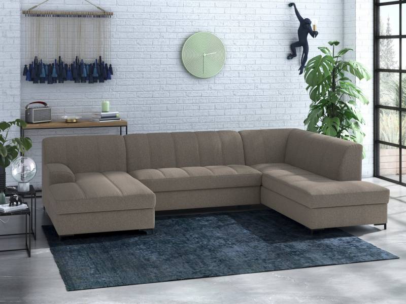 INOSIGN Wohnlandschaft Balme, moderne Formensprache, zeitloses Design, U-Form, Inkl. Zierkissen, wahlweise mit Bettfunktion von INOSIGN