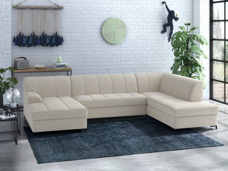 INOSIGN Wohnlandschaft Balme, moderne Formensprache, zeitloses Design, U-Form, Inkl. Zierkissen, wahlweise mit Bettfunktion von INOSIGN
