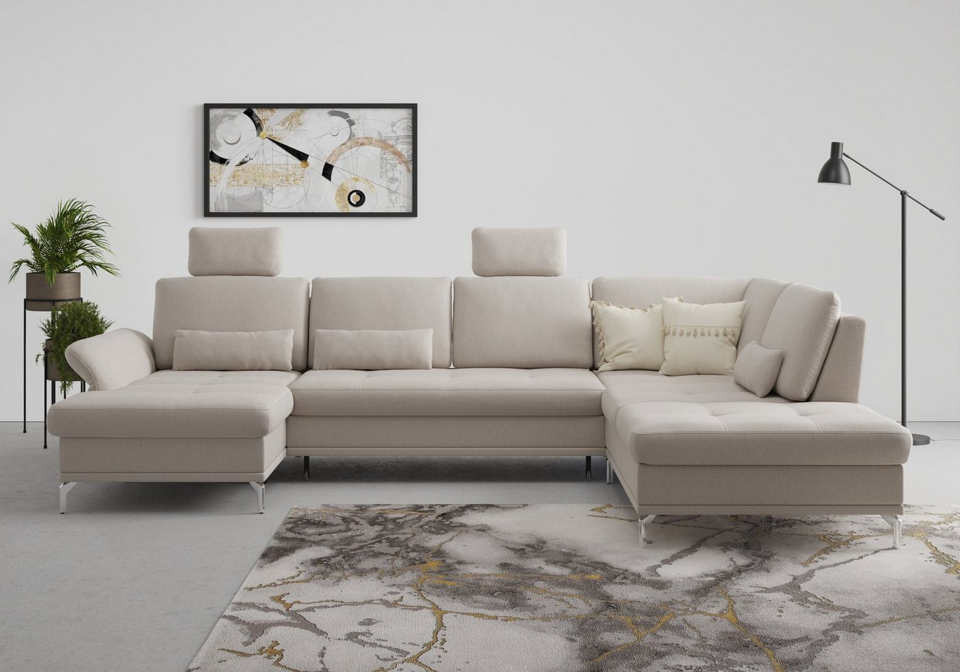 INOSIGN Wohnlandschaft Palm Beach U-Form, Federkern, mit Sitztiefenverstellung, wahlweise mit Bettfunktion INOSIGN Wohnlandschaft Palm Beach U-Form, Federkern, mit Sitztiefenverstellung, wahlweise mit Bettfunktion von INOSIGN