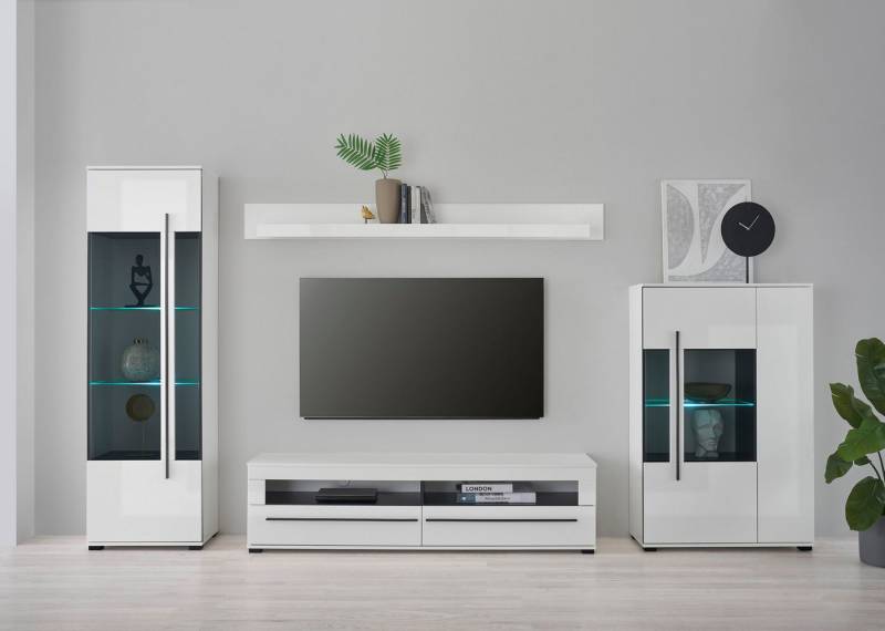 INOSIGN Wohnwand Cantara, moderne Anbauwand, Wohnzimmer-Set, in Eiche Evoke oder Weiß, (Set, 4-St) von INOSIGN