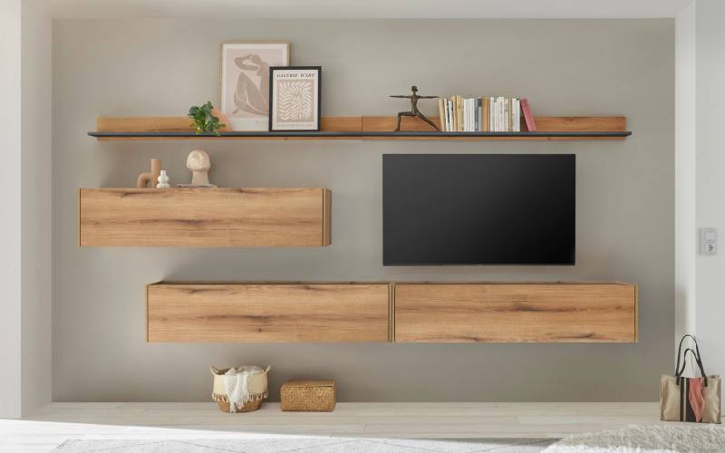 INOSIGN Wohnwand City/Giron, moderne Anbauwand, Komplettset in vielen Farben verfügbar, (Set, 5-St), enthält drei Hängeschränke & zwei Wandboards von INOSIGN