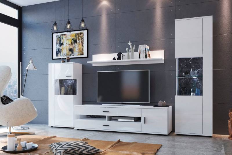 INOSIGN Wohnwand Henley, (Set, 4-St), mit Glastüren von INOSIGN