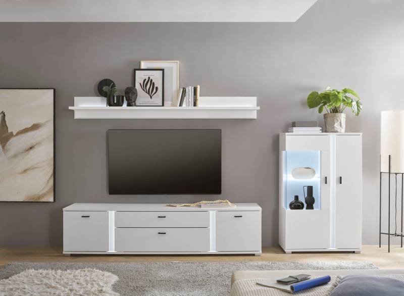 INOSIGN Wohnwand LONG ISLAND, (Set, 3-St), in moderner Trendfarbe,inklusive senkrechter Beleuchtung,Breite 290 cm von INOSIGN