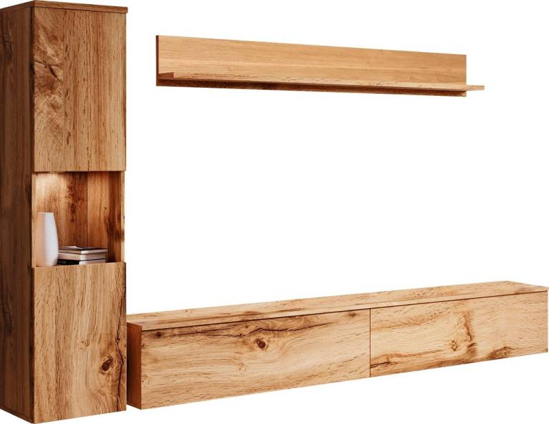 INOSIGN Wohnwand PARIS, Vitrine Türanschlag links/rechts wechselbar, (Komplett-Set, 3-St), grifflose Design, stehend und hängend montierbar von INOSIGN