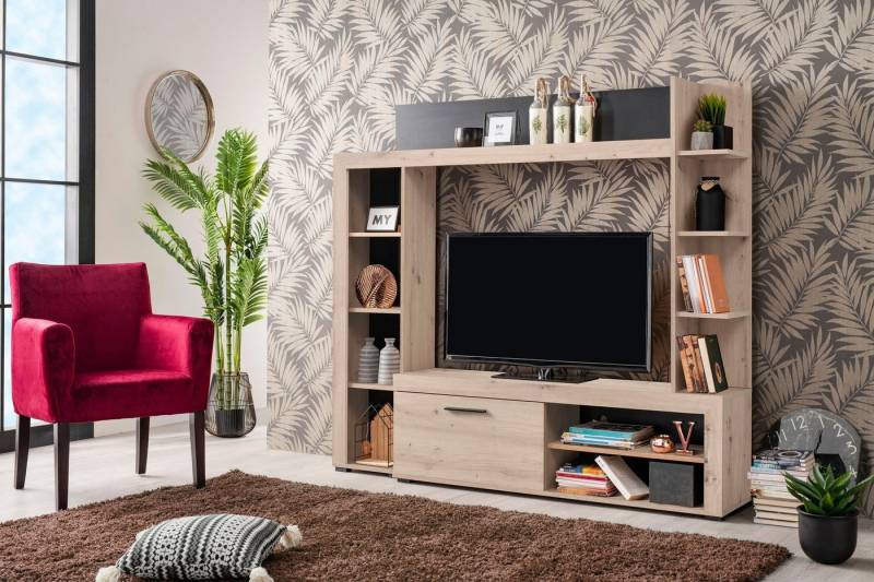 INOSIGN Wohnwand Rubi, mit TV-Lowboard und Regalumbau, Breite/Höhe 172,5/157,7 cm von INOSIGN