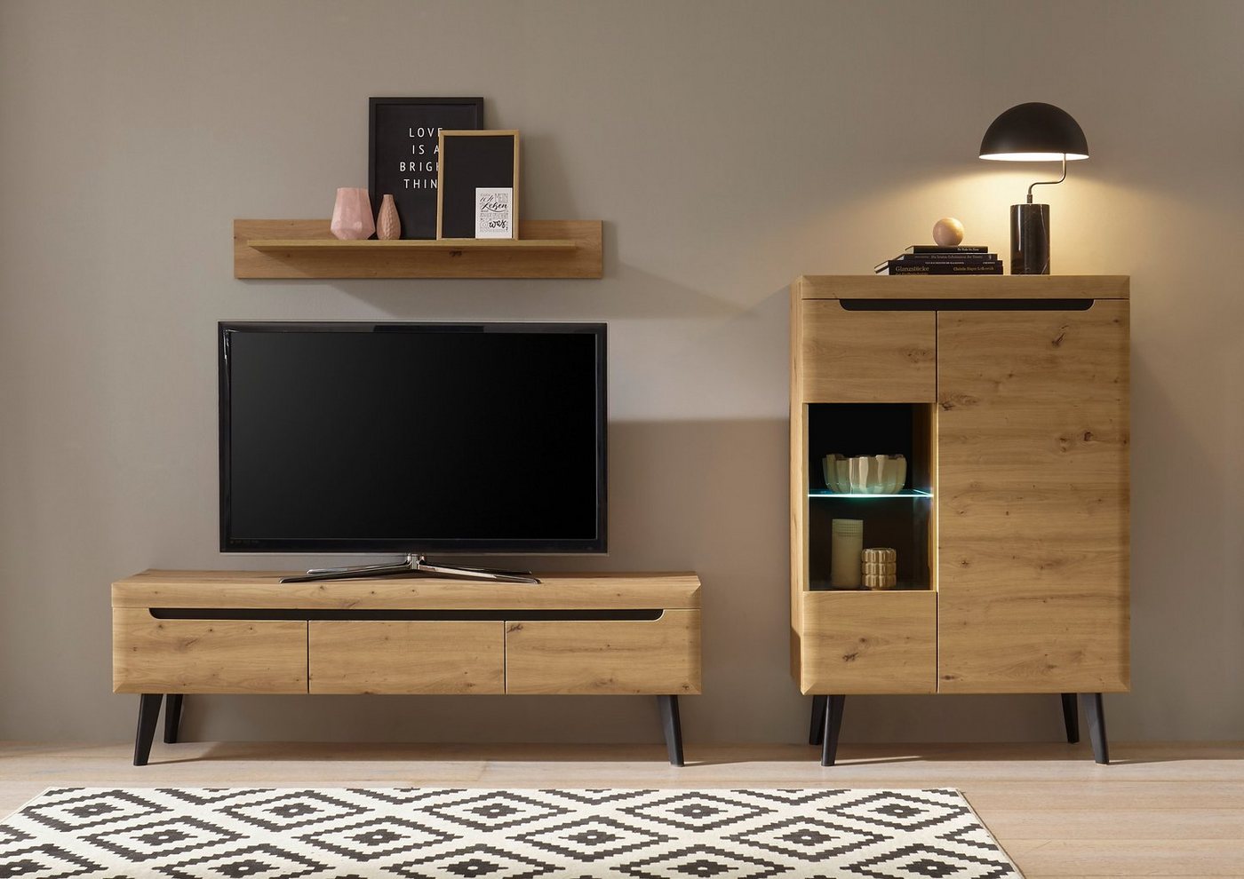 INOSIGN Wohnwand Torge, Anbauwand, Schrankwand, Mediawand, Wohnzimmer-Set, (Set, 3-St) von INOSIGN