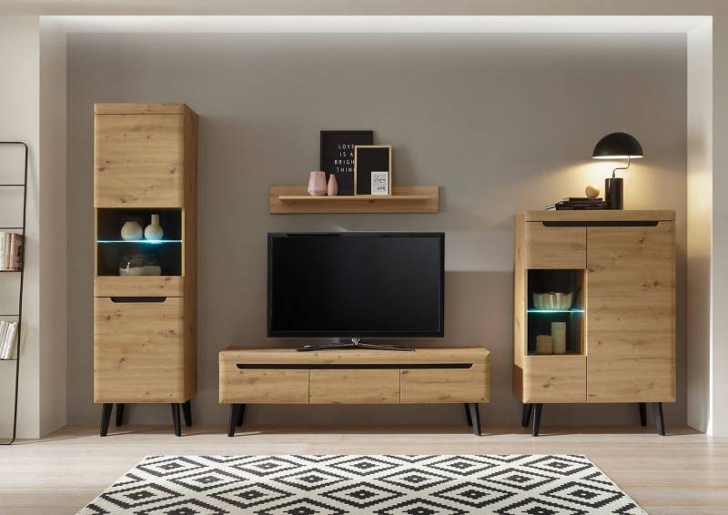 INOSIGN Wohnwand Torge, Anbauwand, Schrankwand, Mediawand, Wohnzimmer-Set, (Set, 4-St), Lowboard: 160x 40x 50 cm von INOSIGN