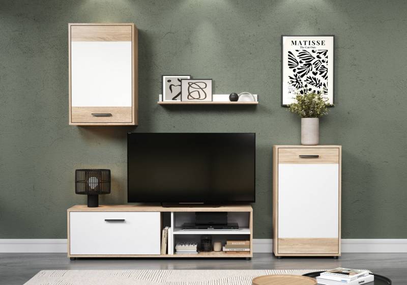 INOSIGN Wohnwand Valetta, (Komplett-Set, 4-St), inkl. Lowboard, Hängeschrank, Wandboard und Highboard von INOSIGN