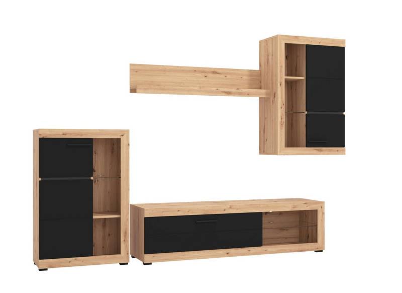 INOSIGN Wohnzimmer-Set Rosso Wohnwand, Mediawand, Anbauwand, für TV bis 60', Breite 267 cm, (Komplett-Set, 4-St., 4-st), Set besteht aus Highboard, TV-board, Wandregal und Hängeschrank von INOSIGN