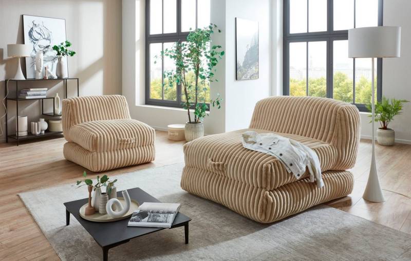 INOSIGN XXL-Sessel Pia, Loungesessel in Megacord, 2 Größen, Schlaffunktion und Pouf-Funktion von INOSIGN