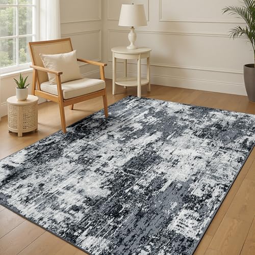 INOVADAY Abstrakt Teppich 120x180 cm Schwarz/Grau von INOVADAY