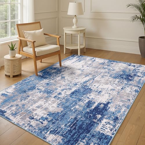 INOVADAY Abstrakt Teppich 180x270 cm Blau/Grau von INOVADAY