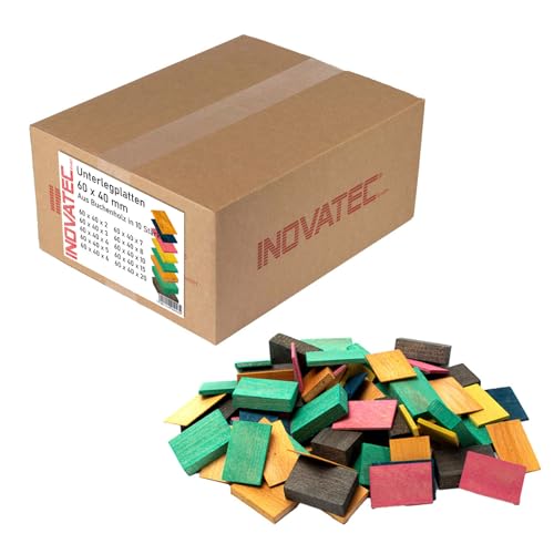160 x INOVATEC Holz Unterlegplatten 60 x 40 x 1-20 mm Mix Abstandshalter Distanzklotz von INOVATEC GmbH