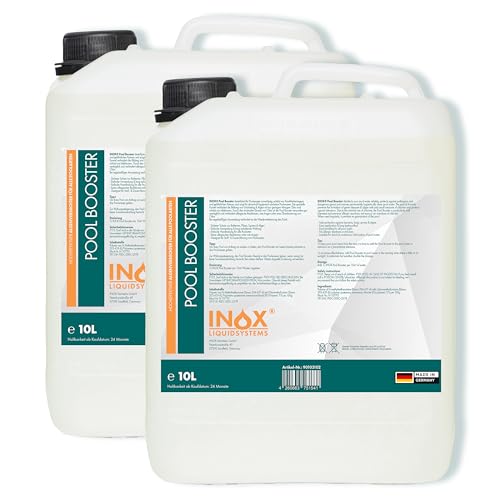 INOX® - Effektiver Pool Booster2x10L Algenvernichter Pool | Flüssiges Algizid für Pool | Desinfizierendes Reinigungsmittel gegen Algen | Hochwirksames Algizid Pool flüssig von INOX-LIQUIDSYSTEMS