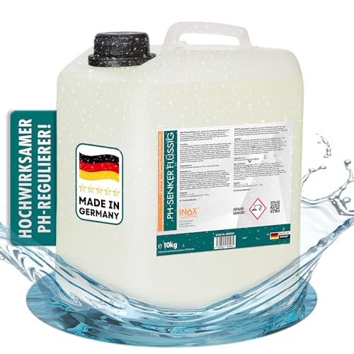 INOX® pH Minus Flüssig 10 kg | effektiver pH-Senker für Pool & Whirlpool | Wasserpflege Made in Germany | Sichere 4,9 %-Formel für Haushalte schützt vor Algen & Hautreizung von INOX-LIQUIDSYSTEMS