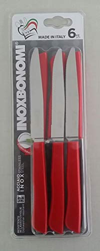 INOXBONOMI Steakmesser, 6 Stück (Rot) von INOXBONOMI