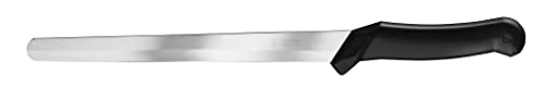 INOXBONOMI Schinkenmesser Lachsmesser Klinge aus gehärtetem Edelstahl 24 cm, HandGriff Polyoxymethylen Farbe Schwarz von INOXBONOMI