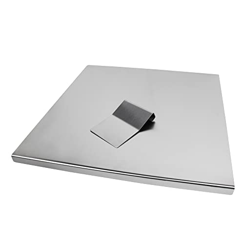 INOXLM BOX 2 STÜCK Schneidebrett Edelstahl + Teigschaber edelstahl, Edelstahl Arbeitsplatte verschiedene Größen für Küche Bar Restaurant | knetbrett edelstahl Made in Italy (PERSONALIZZA) von INOXLM
