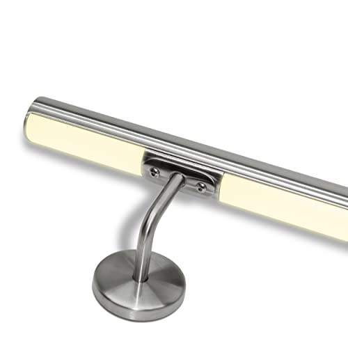 Treppenhandlauf aus Edelstahl mit natürlicher weißer LED, mehrfarbig, LED-Vorrichtung (160 cm, Handlauf mit LED-Warmlicht 3000 K) von INOXLM