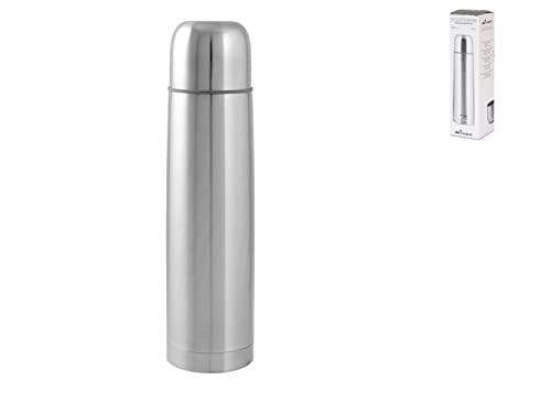 INOXPRAN Classic Thermosflasche, Edelstahl, grau, 7,5 x 7,5 x 29 cm von INOXPRAN