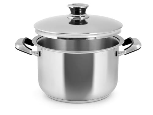 Inoxpran Kochtopf Classic aus Edelstahl, 2 Griffe, 26 x 16 cm, mit Deckel von INOXPRAN