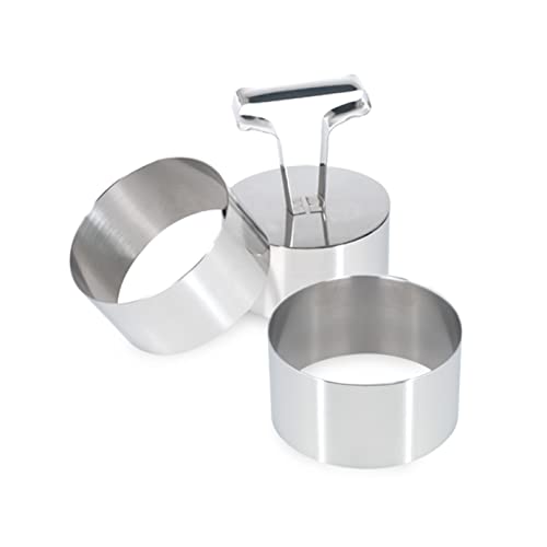INOXPRAN Ausstechformen 3 Stück rund Stahl inoxydable-8 x 8 x 4 cm von INOXPRAN