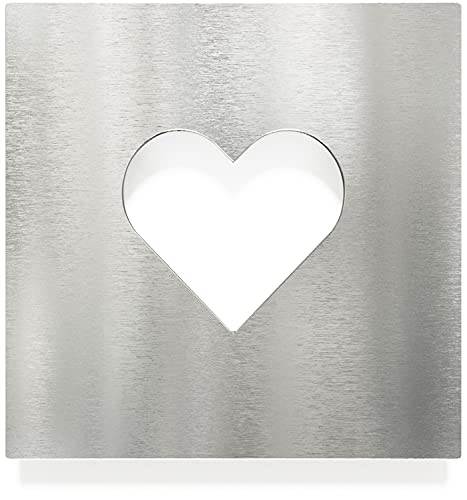 Edelstahl WC-Schild "Herz" - selbstklebend & pflegeleicht - Design Piktogramm - Toilettenschild H-56-E von INOXSIGN