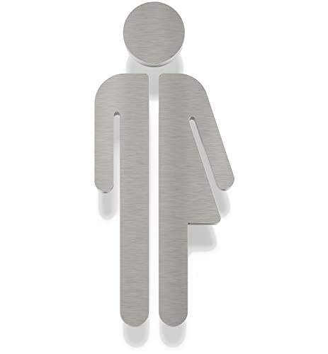Edelstahl WC-Schild divers - selbstklebend & pflegeleicht - Design Toiletten-Schild unisex SD-06-E Edelstahl WC-Schild divers - selbstklebend & pflegeleicht - Design Toiletten-Schild unisex SD-06-E von INOXSIGN