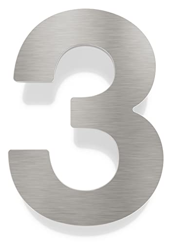 Edelstahl Zimmer-Nummer 3 - selbstklebend & pflegeleicht - Design Tür-Schild - Raum-Nummer Z-20-3-E Edelstahl Zimmer-Nummer 3 - selbstklebend & pflegeleicht - Design Tür-Schild - Raum-Nummer Z-20-3-E von INOXSIGN