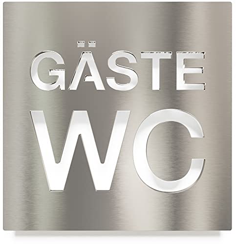 Edelstahl WC-Schild Gäste - selbstklebend & pflegeleicht - Design Toiletten-Schild W-08-E Edelstahl WC-Schild Gäste - selbstklebend & pflegeleicht - Design Toiletten-Schild W-08-E von INOXSIGN
